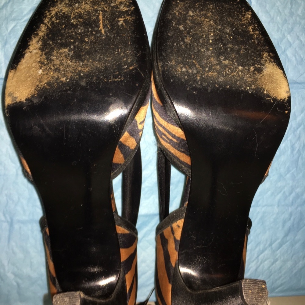 Beverly Feldman Tiger Stripe & Ribbon Heels - Picture 6 of 7